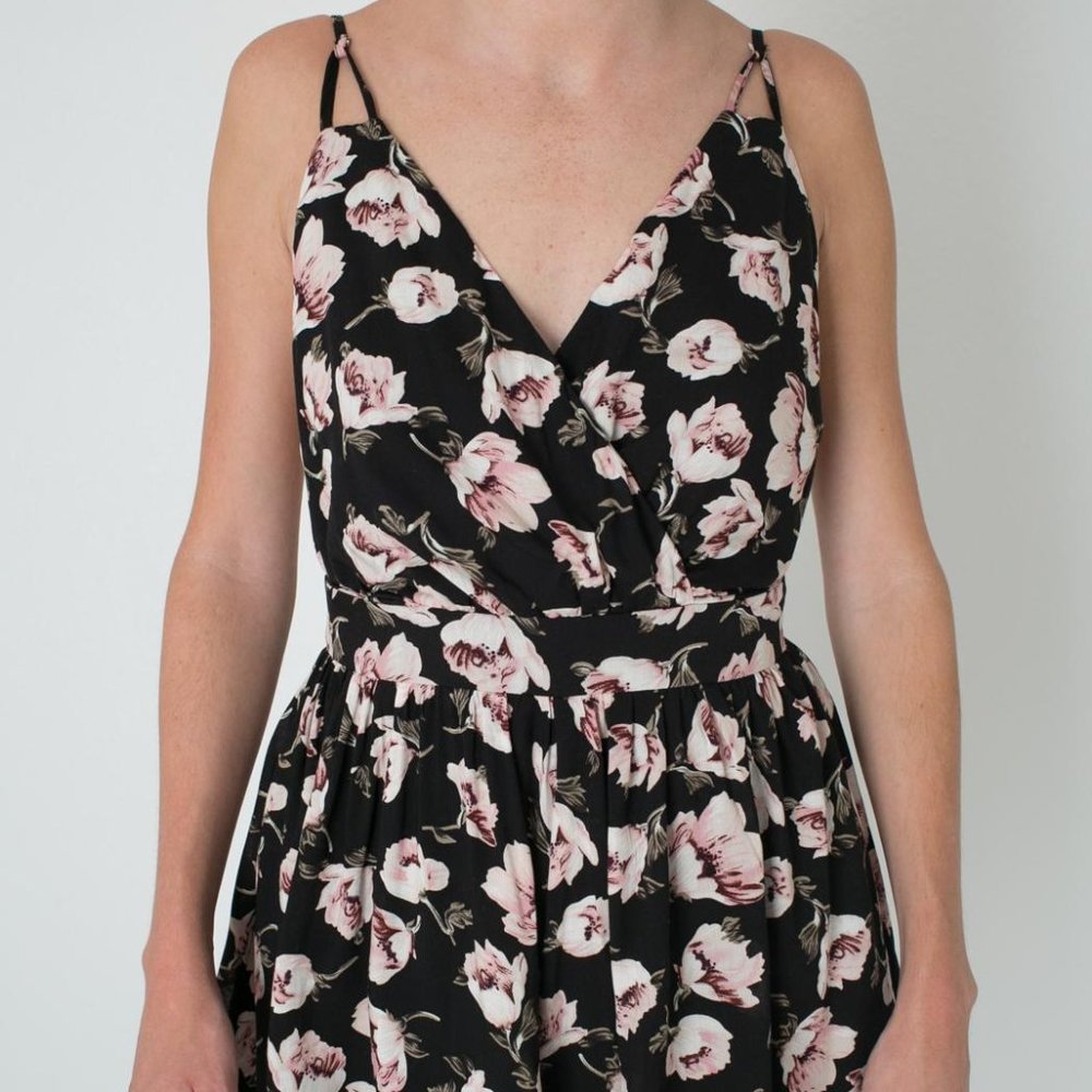 Audrey Backless Floral Romper